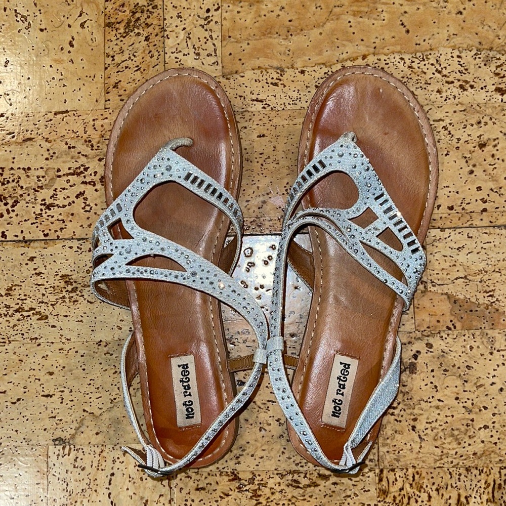 Not rated silver sparkle dress sandals size 8.5